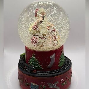 Santa Snow Globe with Train Base